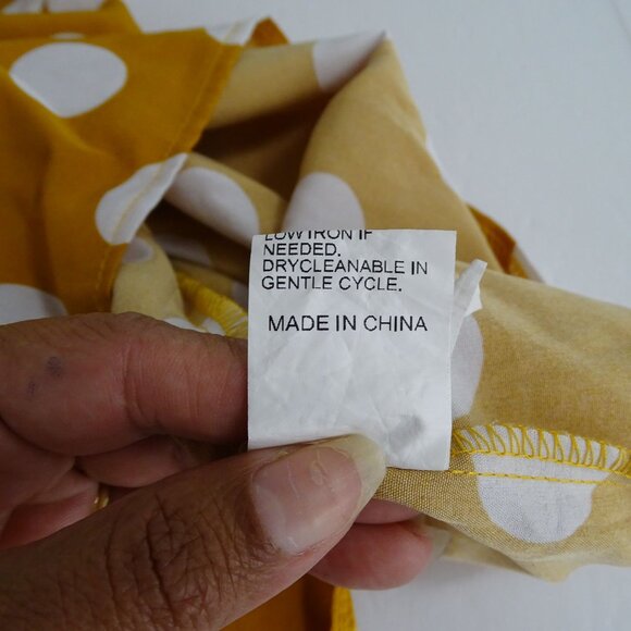 Shein Yellow Gold Polka Dot Wrap-Style Romper Women Size OXL 12 Flutter Sleeves - Picture 8 of 11